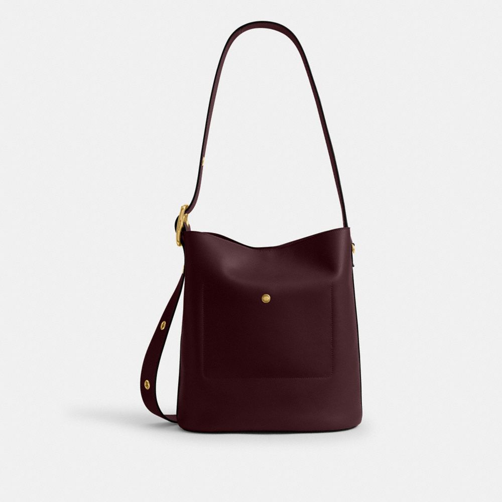 Coach Bleecker Bucket Bag Brass Merlot