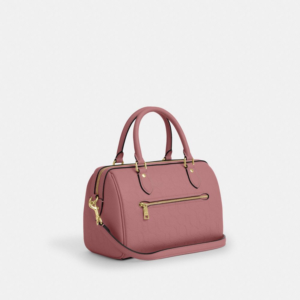 Coach Rowan Satchel Bag In Signature Leather Gold