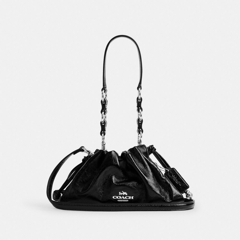 Coach Faye Shoulder Bag Silver Black