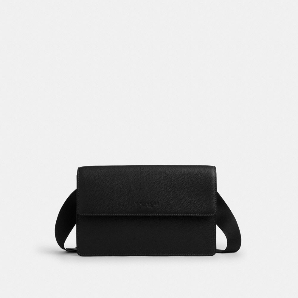 Coach Turner Flap Crossbody Bag Gunmetal Black