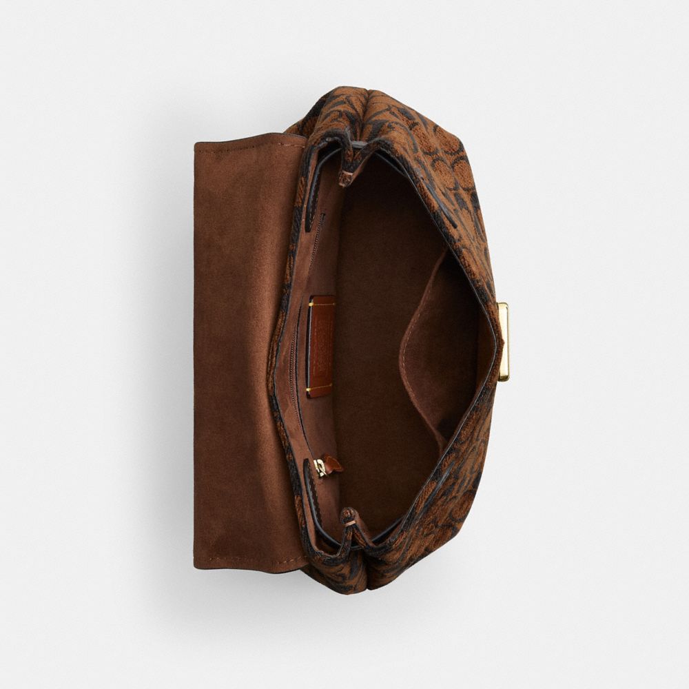 Coach Emory Top Handle Bag In Signature Chenille Gold Truffle