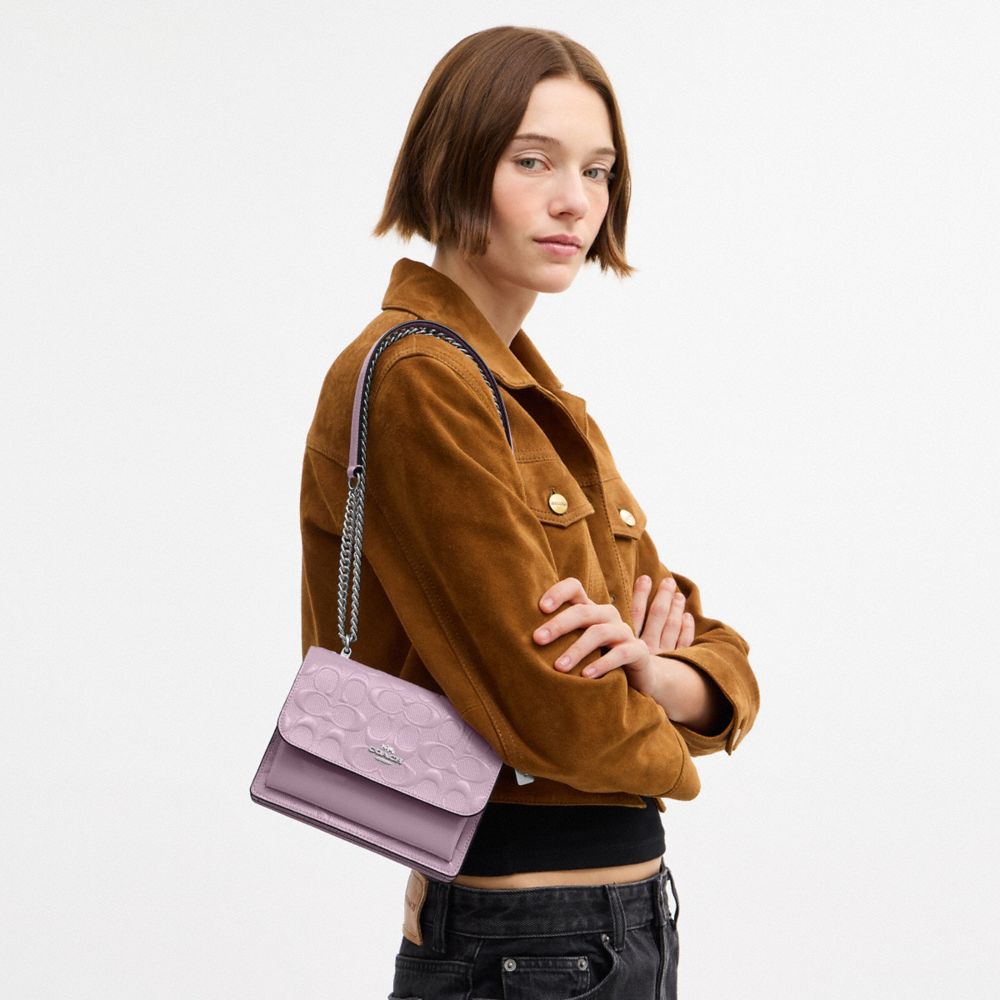 Coach Mini Klare Crossbody Bag In Signature Leather Silver