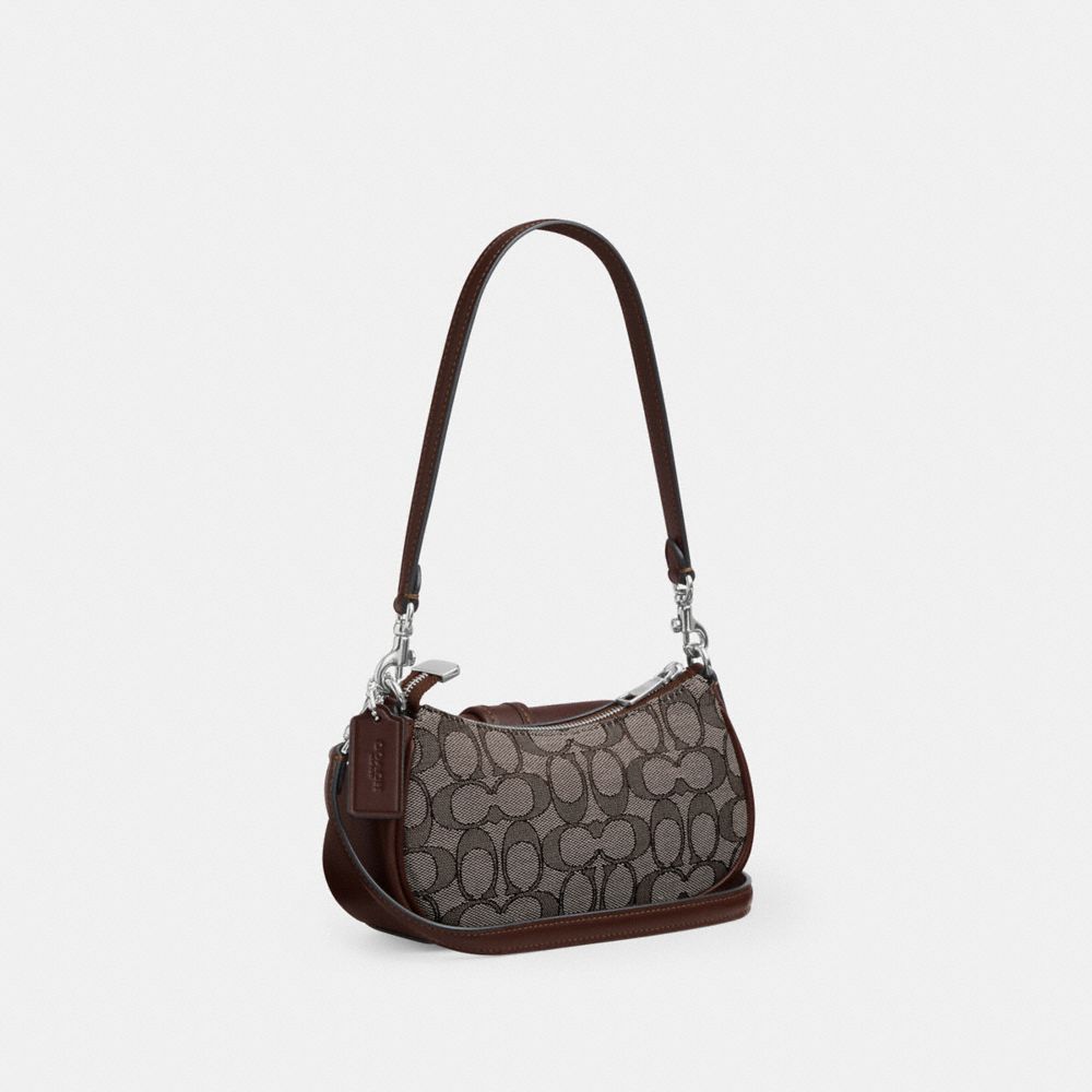 Coach Ashton Mini Shoulder Bag In Signature Jacquard Silver