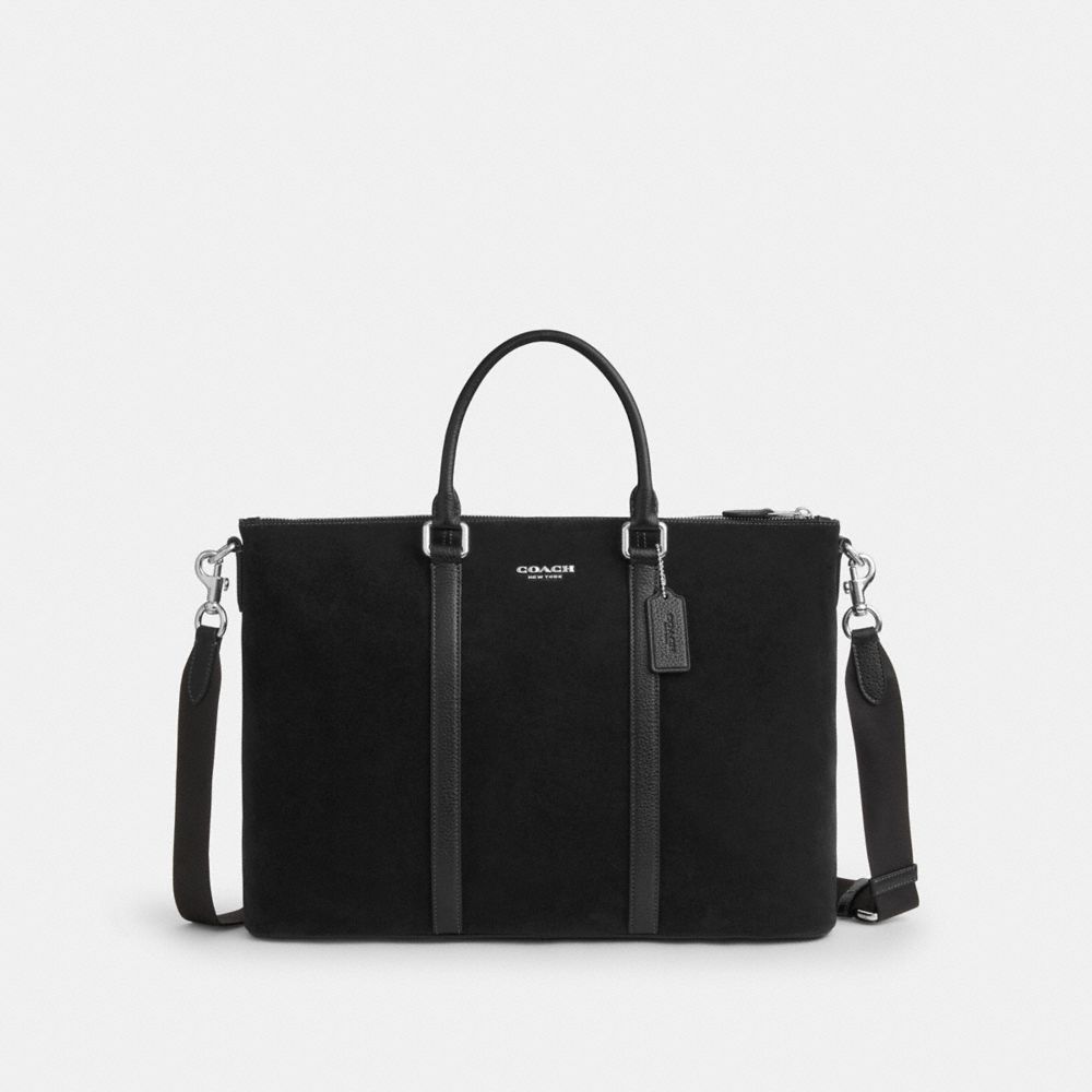 Coach Caleb Work Bag Silver Black