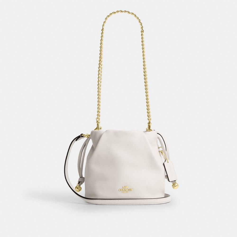 Coach Faye Mini Drawstring Bag Gold Chalk