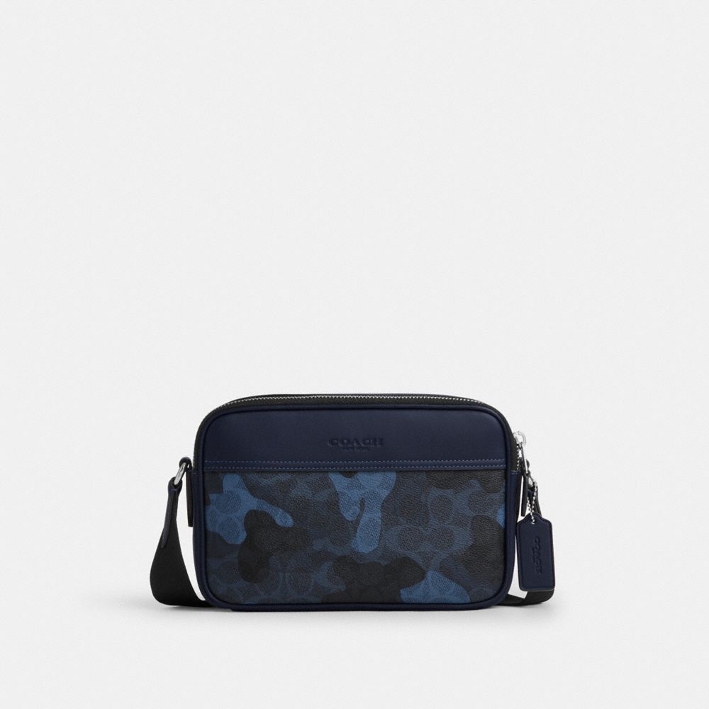 Coach Graham Crossbody Bag In Signature Camo Print Silver