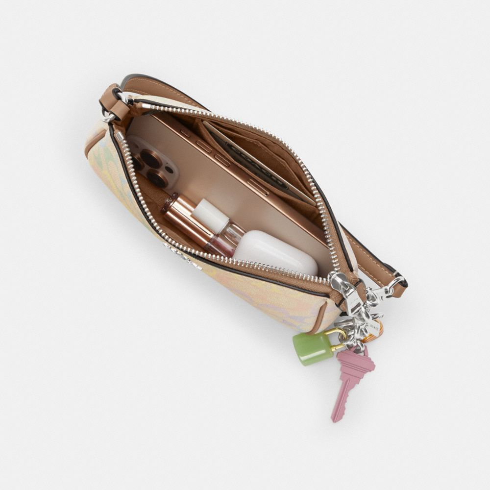Coach Nolita 19 In Rainbow Signature Canvas Silver Sand Multi