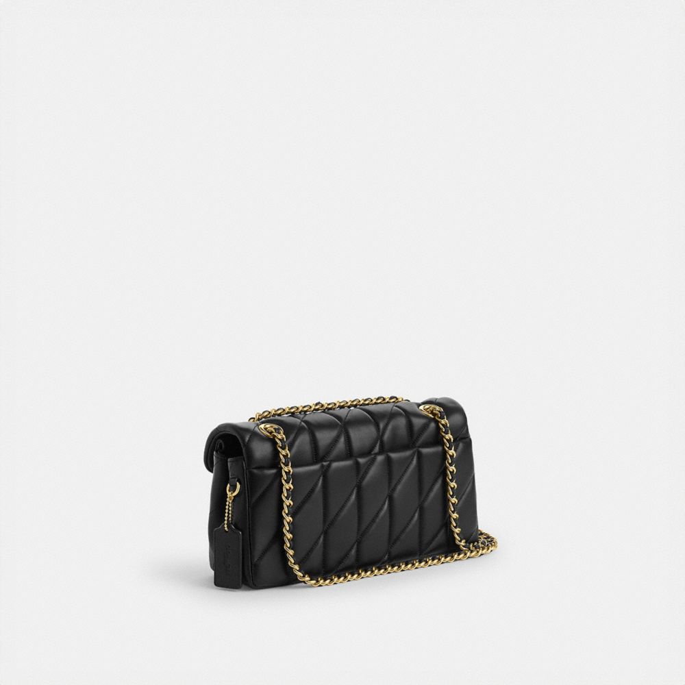 Coach Tabby Shoulder Bag 26 With Pillow Quilting Brass Black