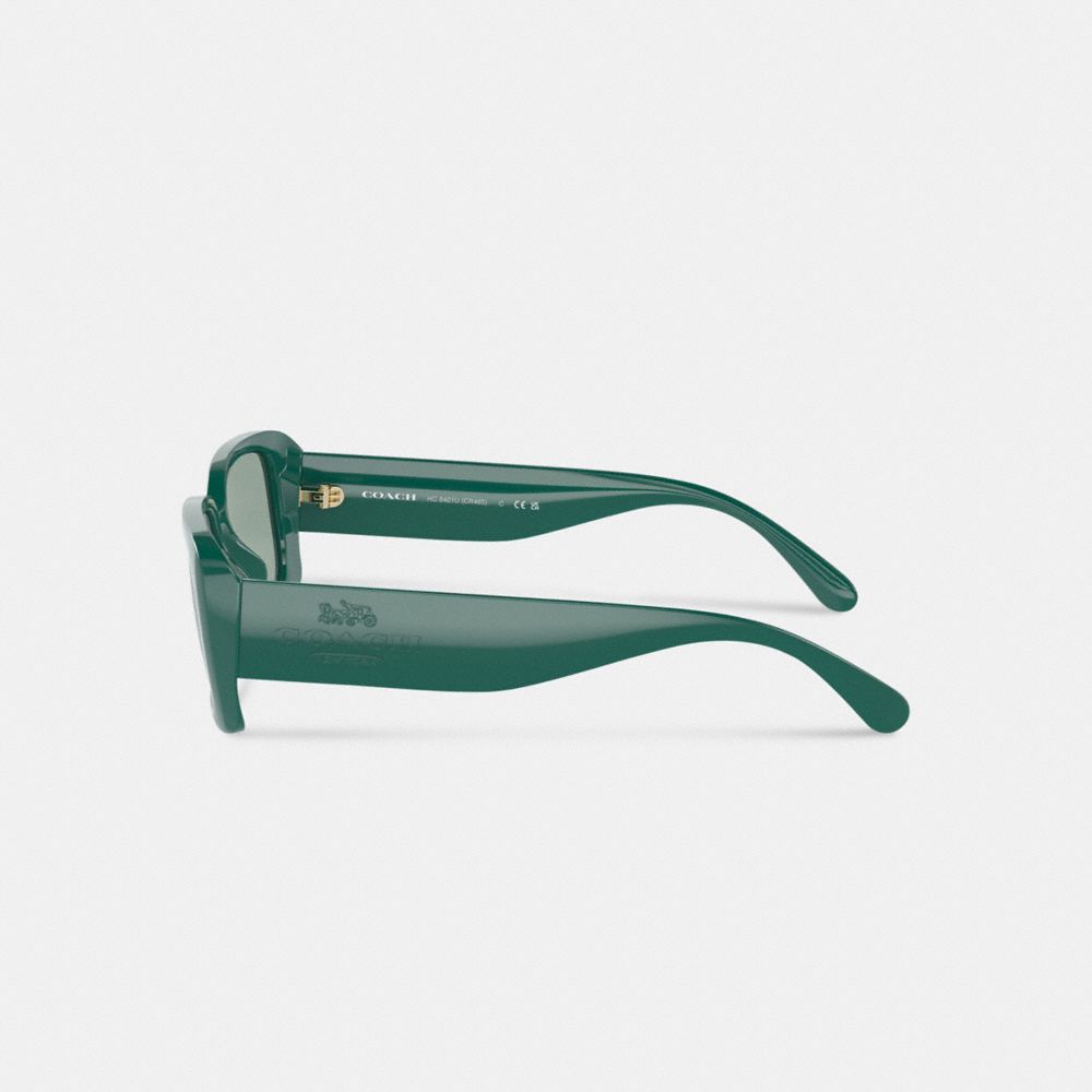 Coach Narrow Rectangle Sunglasses Dark Green