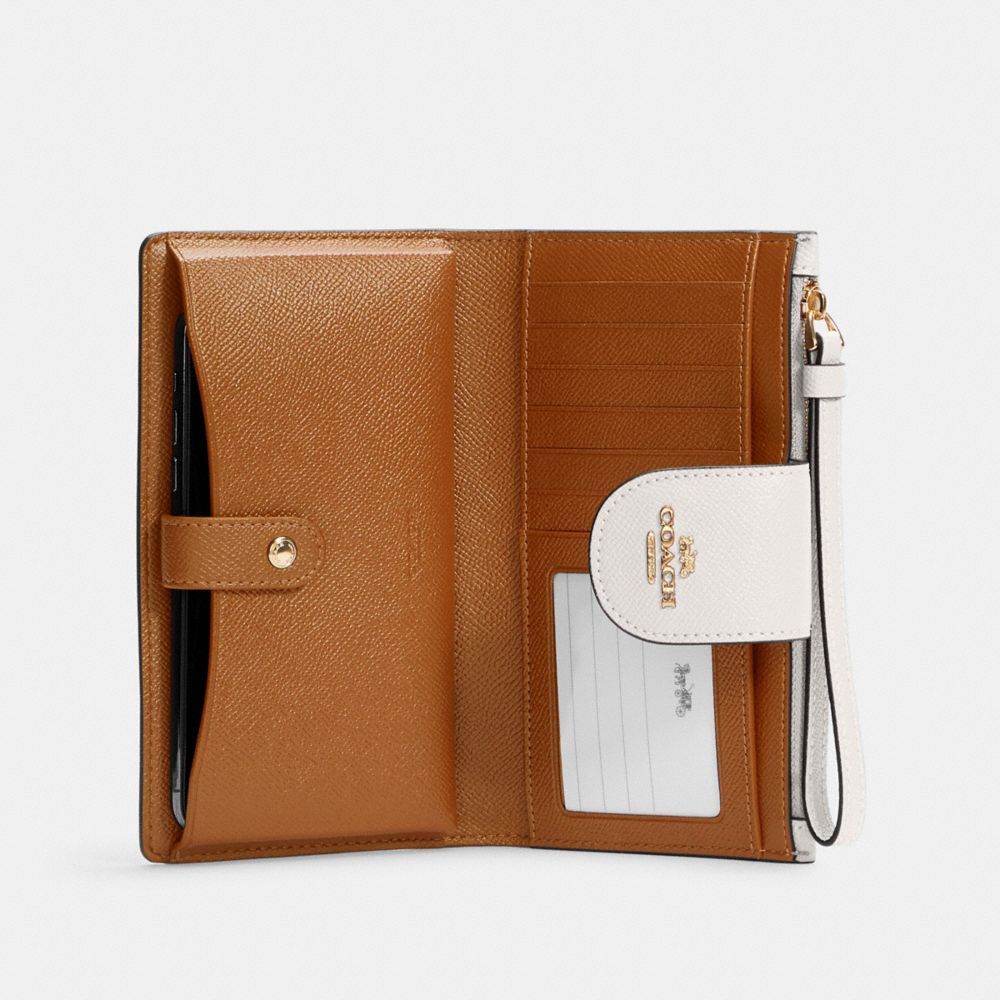 Coach Phone Wallet Gold Chalk