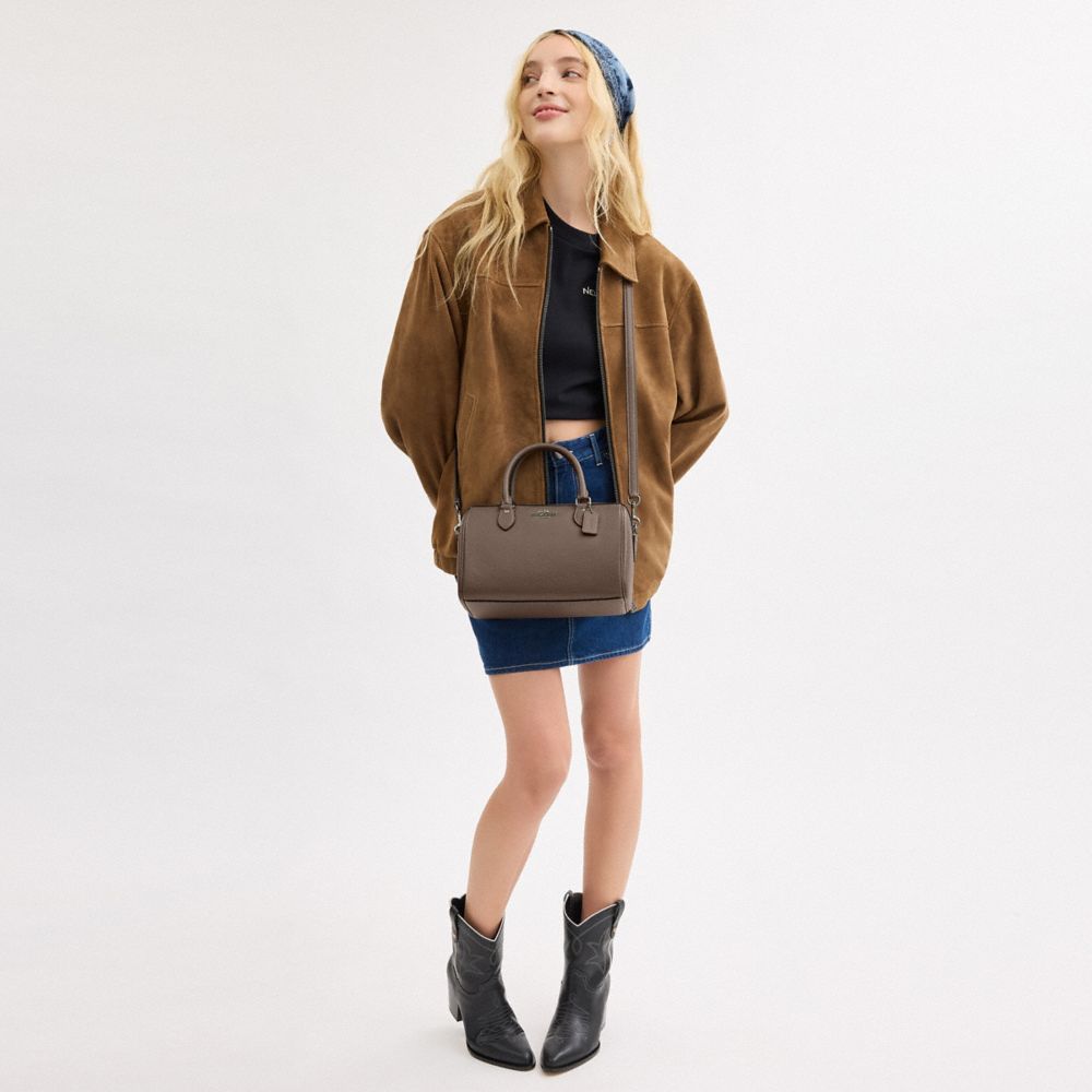 Coach Rowan Satchel Bag Gunmetal Dark Stone