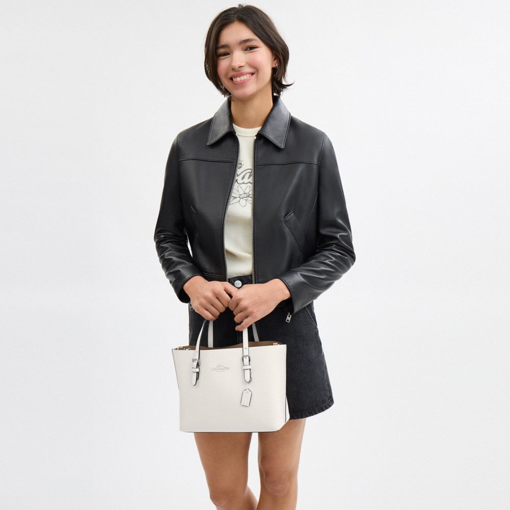 Coach Mollie Tote Bag 25 Silver Chalk