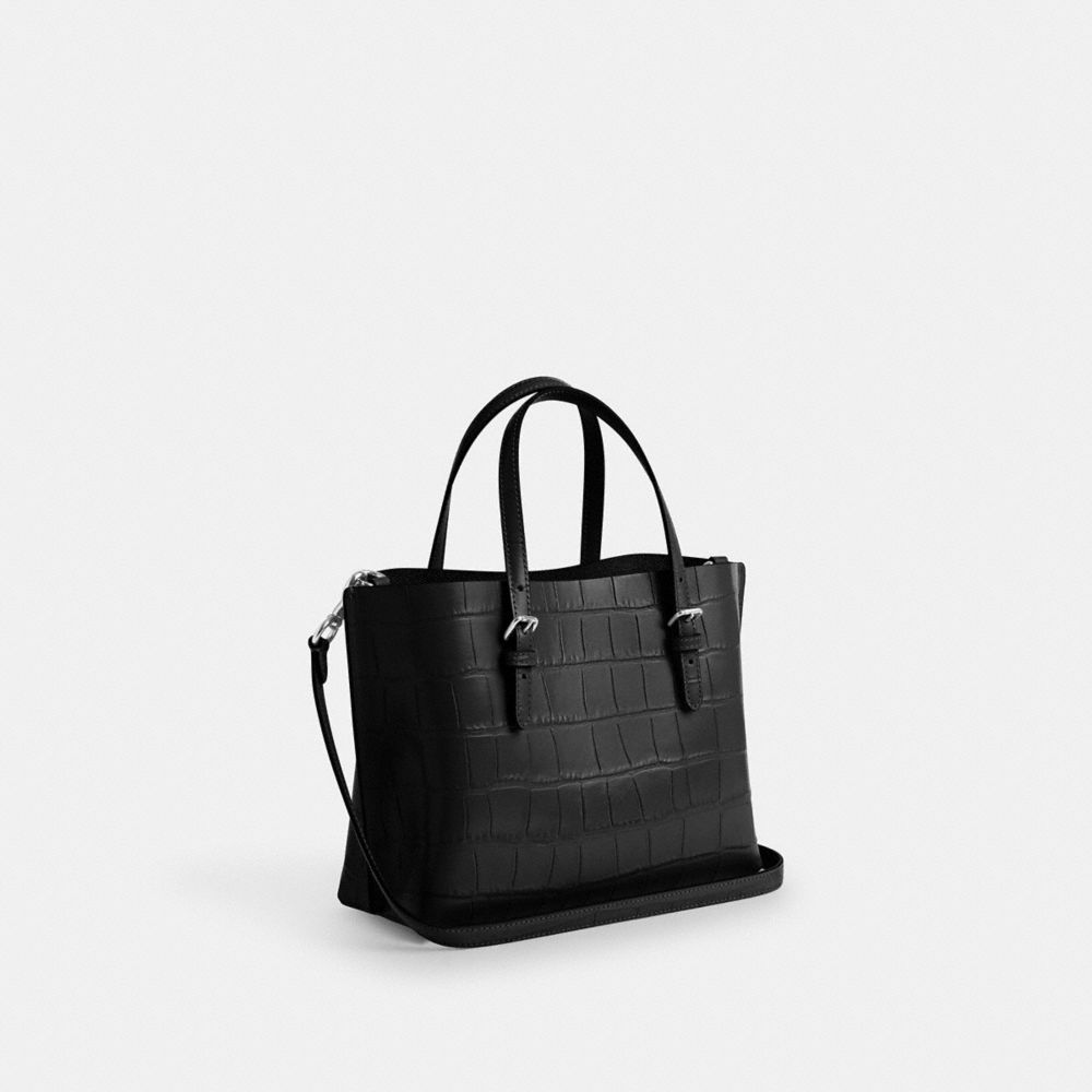 Coach Mollie Tote Bag 25 Silver Black