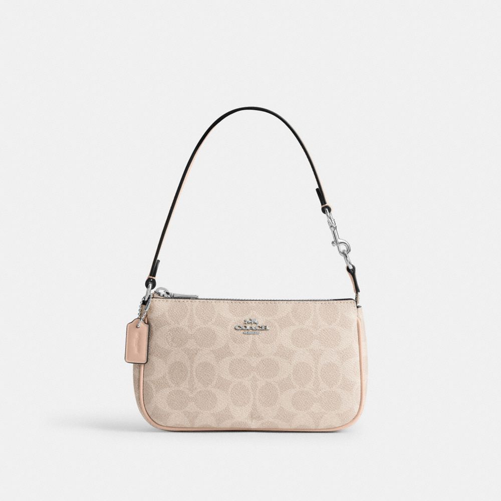 Coach Nolita 19 In Signature Canvas Silver Sand Taupe
