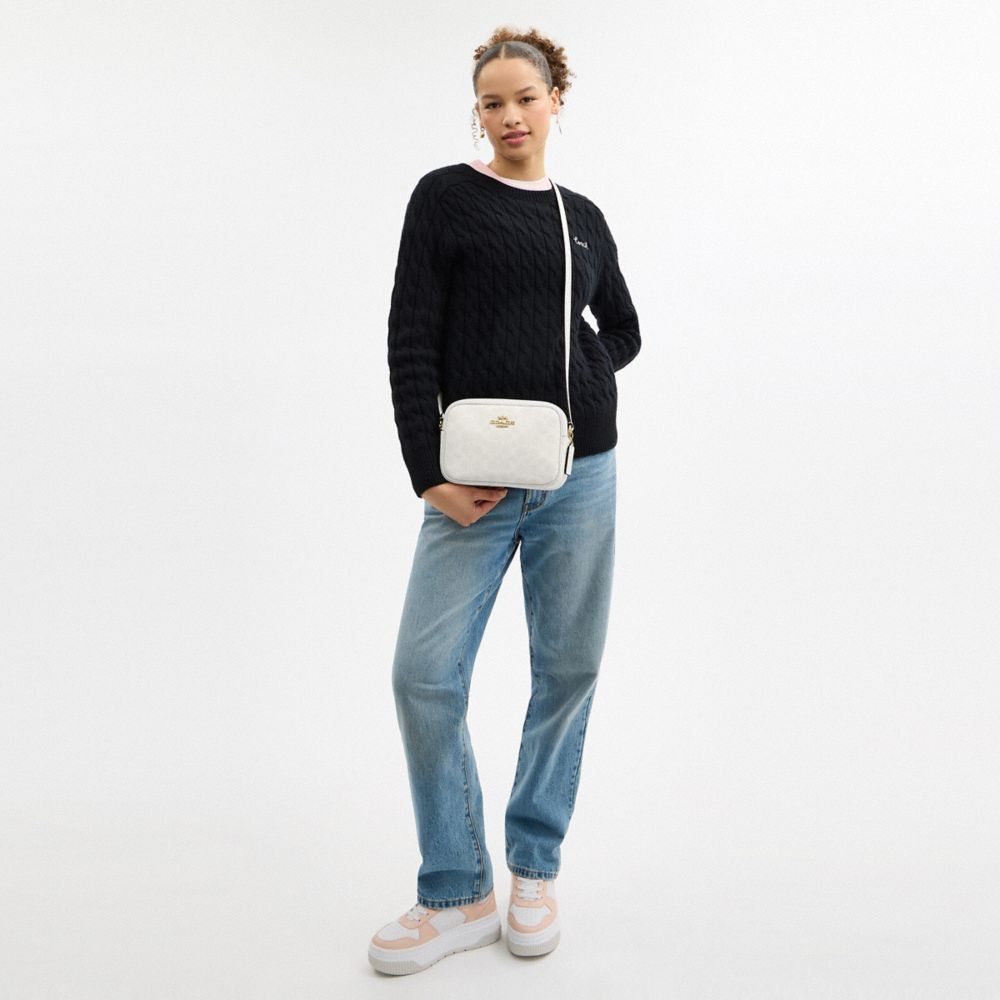 Coach Jamie Camera Bag In Signature Canvas Gold White Chalk