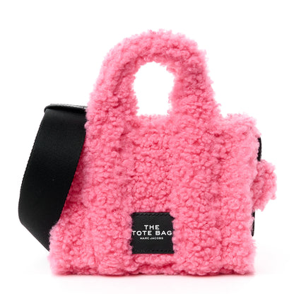 Marc Jacobs Polyester Cotton Mini The Teddy Traveler Tote Bag Fluffy Pink