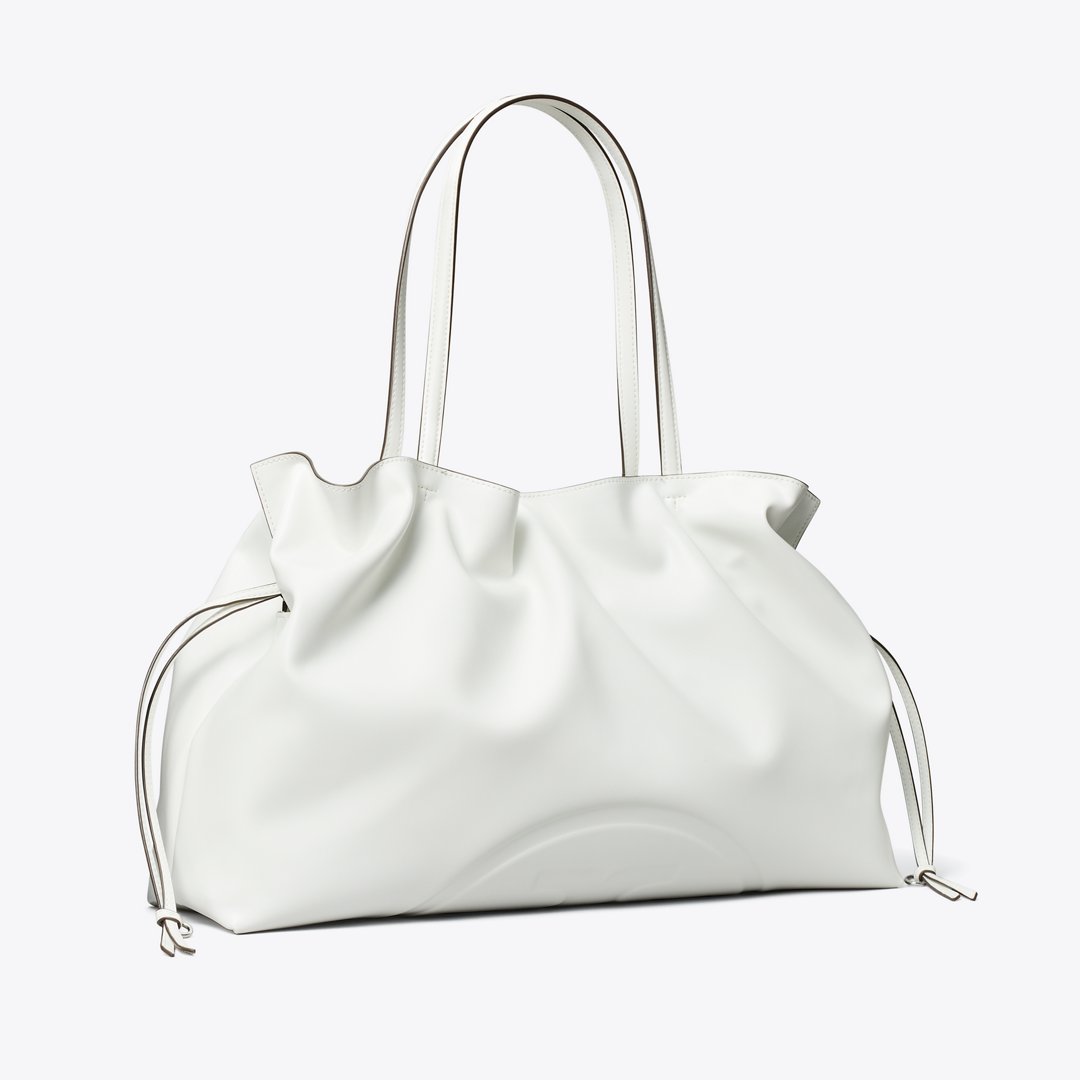 Tory Burch Ella natuura Drawstring Tote Bianco