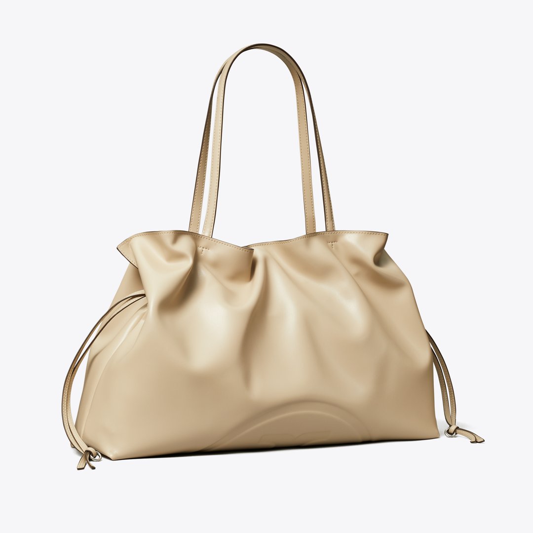 Tory Burch Ella natuura Drawstring Tote Light Stone