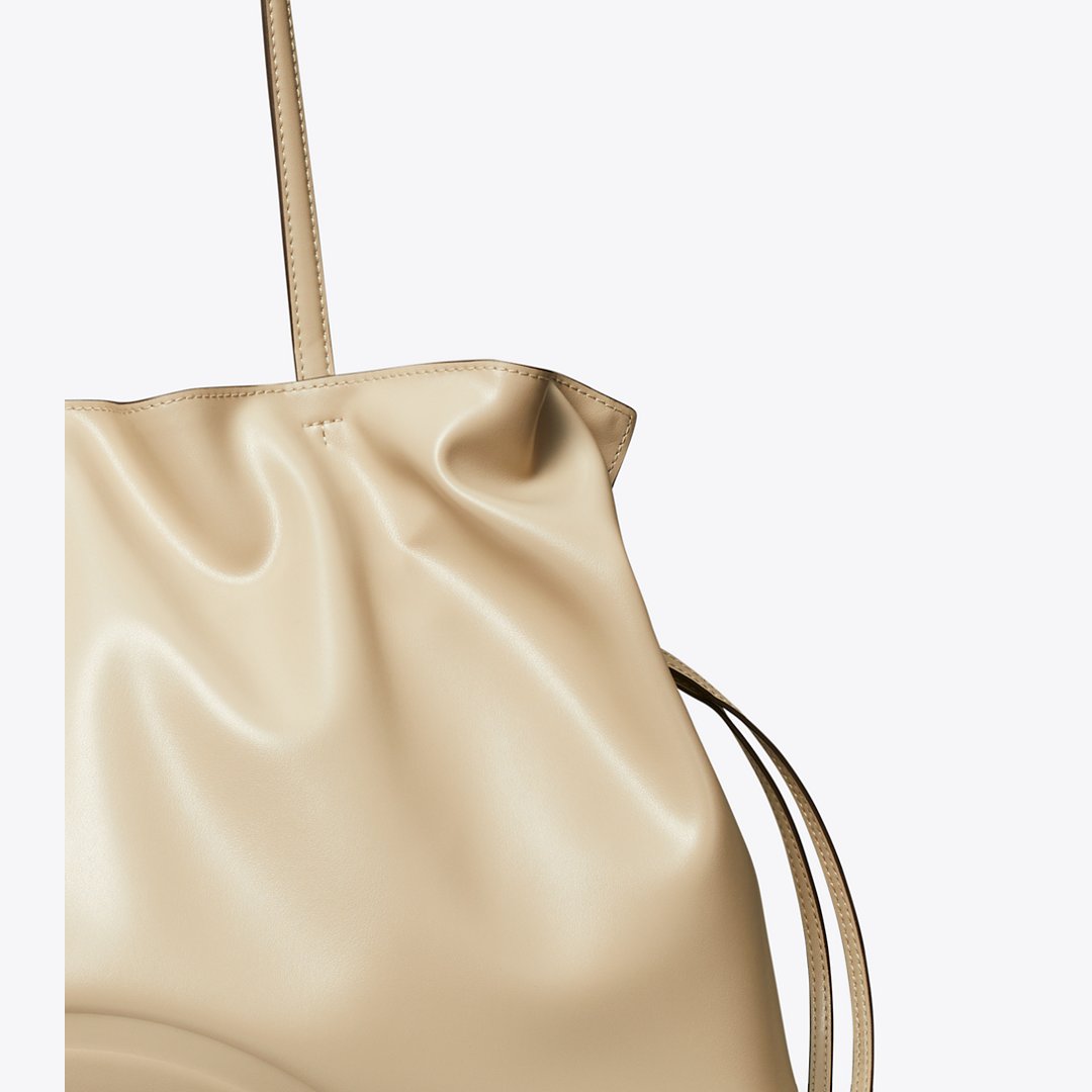 Tory Burch Ella natuura Drawstring Tote Light Stone