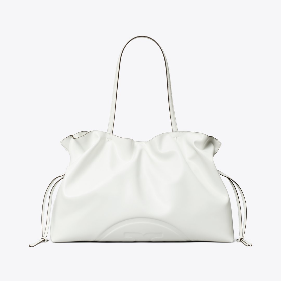 Tory Burch Ella natuura Drawstring Tote Bianco