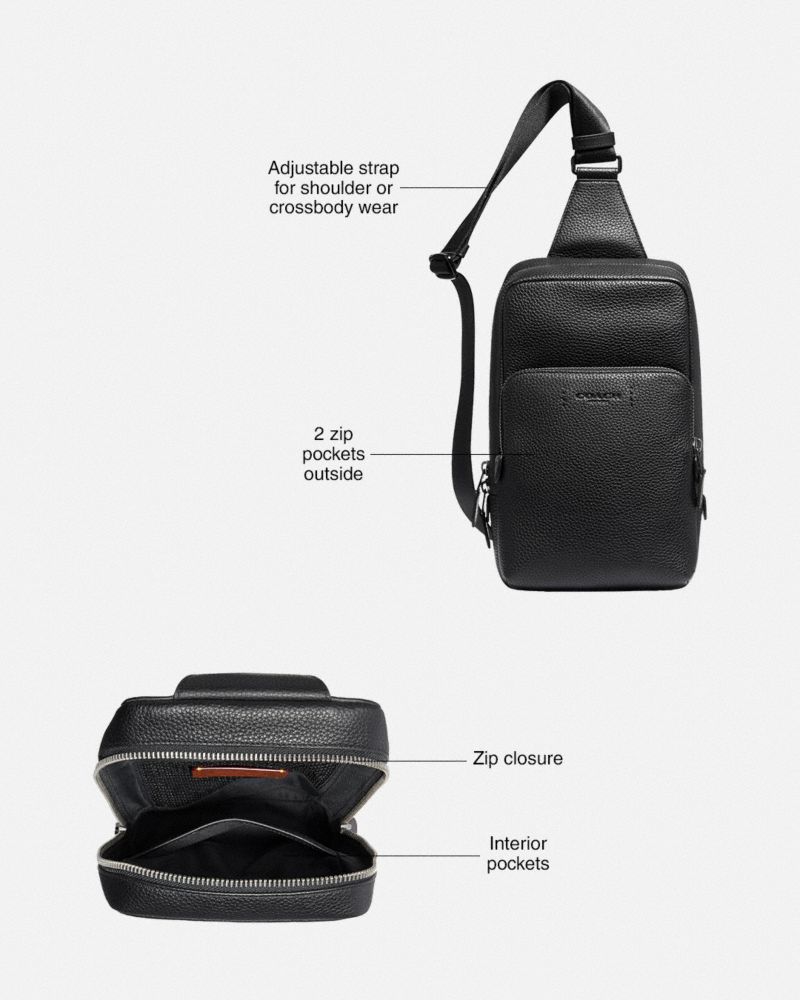 Coach Gotham Pack In Signature Canvas Black Copper Charcoal Black