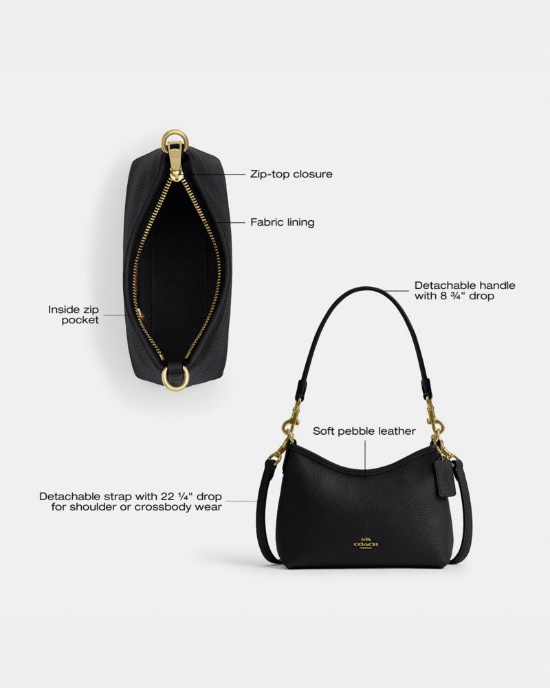 Coach Laurel Small Shoulder Bag Gunmetal Dark Stone