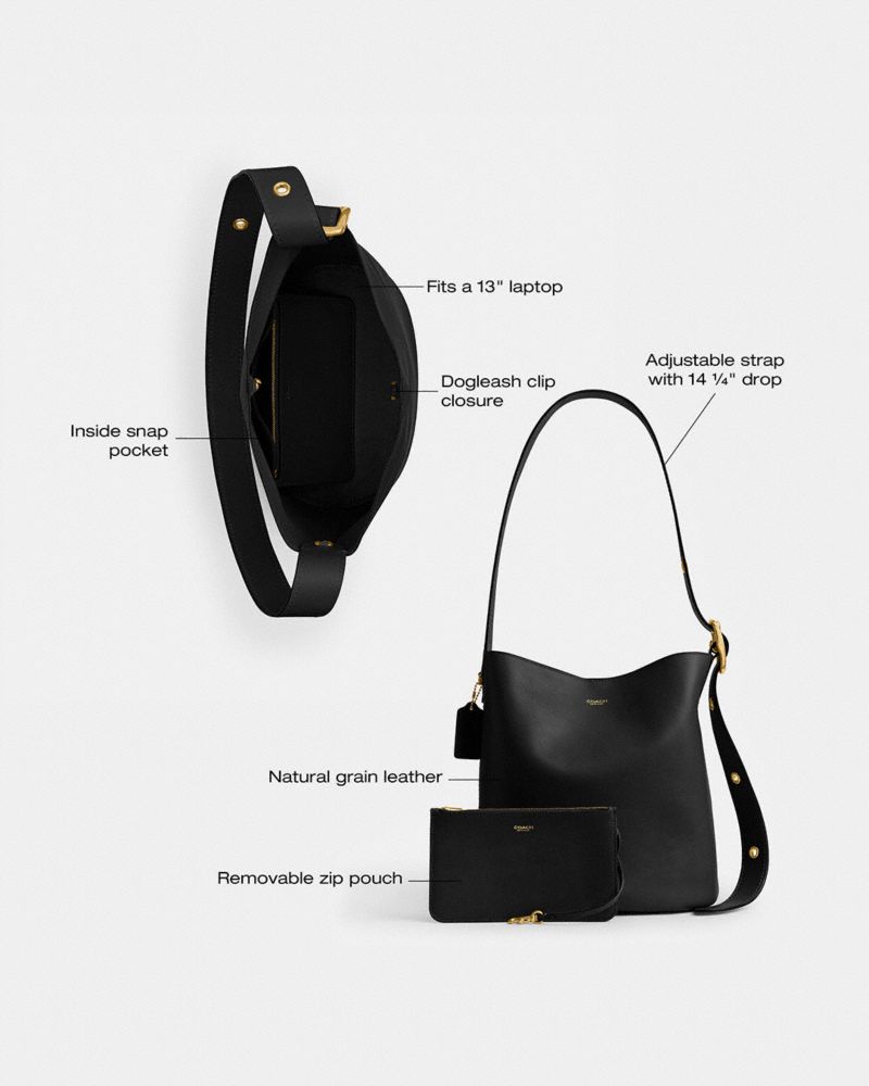 Coach Bleecker Bucket Bag Brass Maple