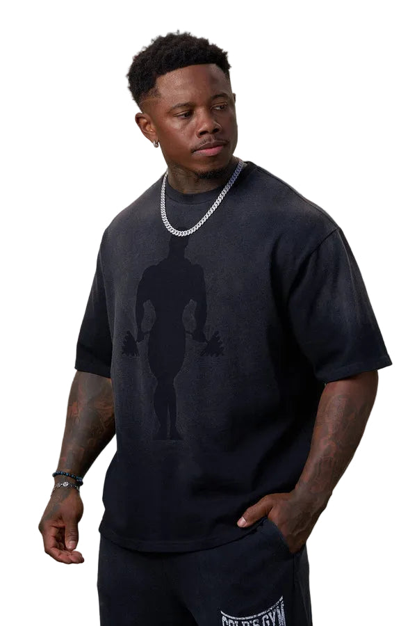 4285 - Gold's Iron Legacy Shadow Tees Black Wash