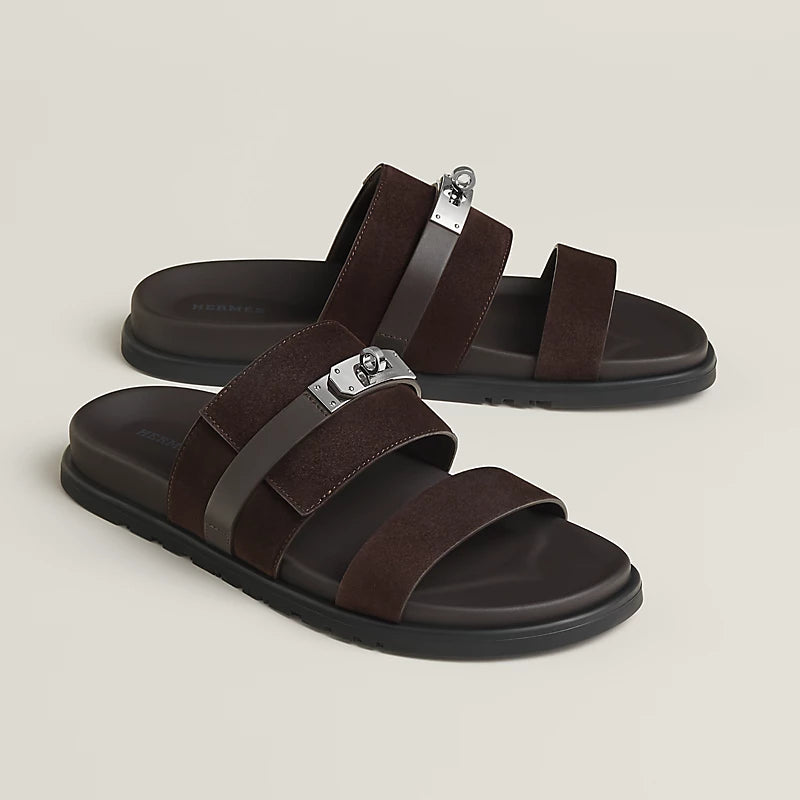 Hermes Jackson Sandal Marron Ebène