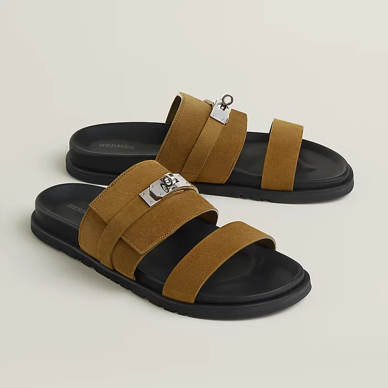 Hermes Jackson Sandal Brun Fumé