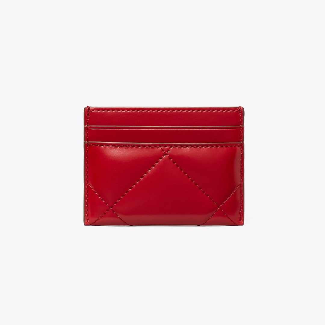 Tory Burch Kira Diamond Quilt Card Case Red