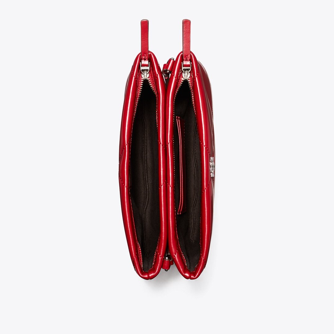 Tory Burch Kira Diamond Quilt Crossbody Bag Red