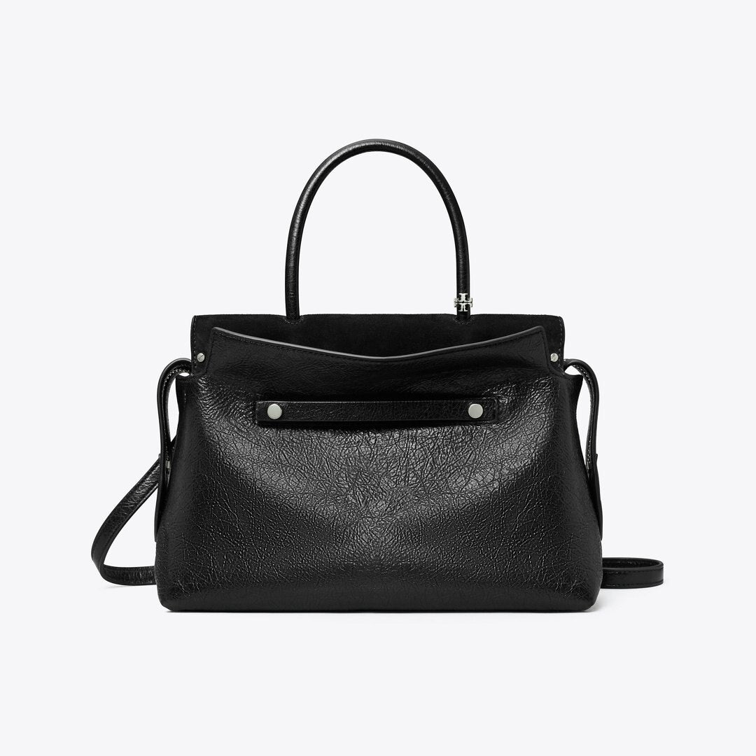 Tory Burch Mercer Distressed Satchel Black