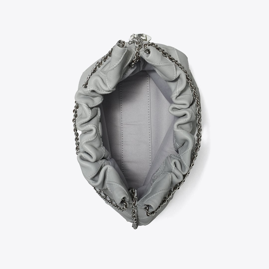 Tory Burch Mini Fleming Soft Hobo Bag Gray