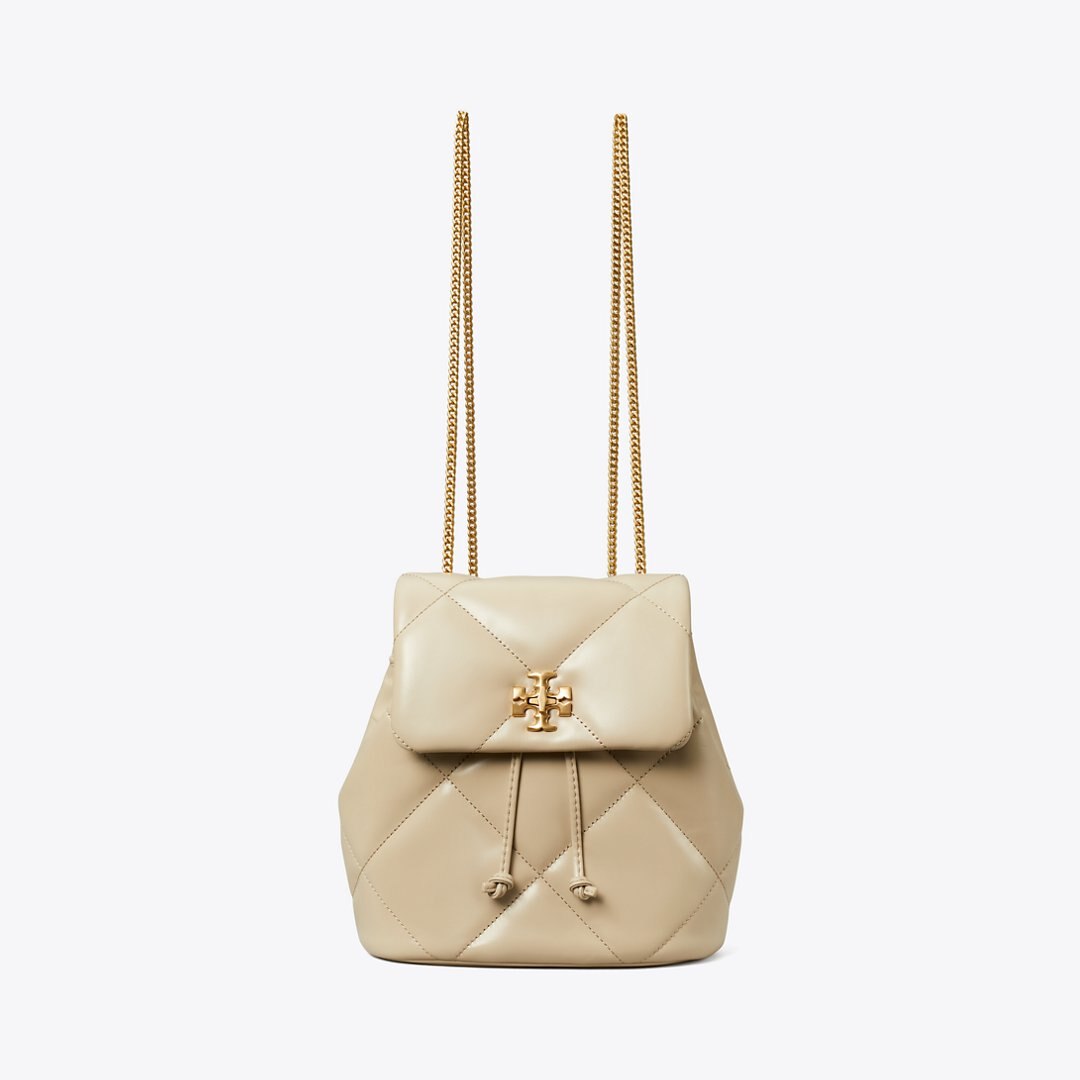 Tory Burch Mini Kira Diamond Quilt Backpack Light Stone
