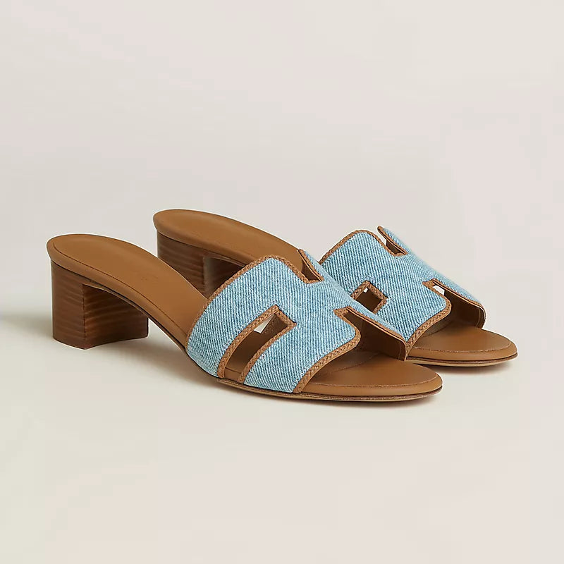Hermes Oasis Sandal Bleu Clair / Naturel