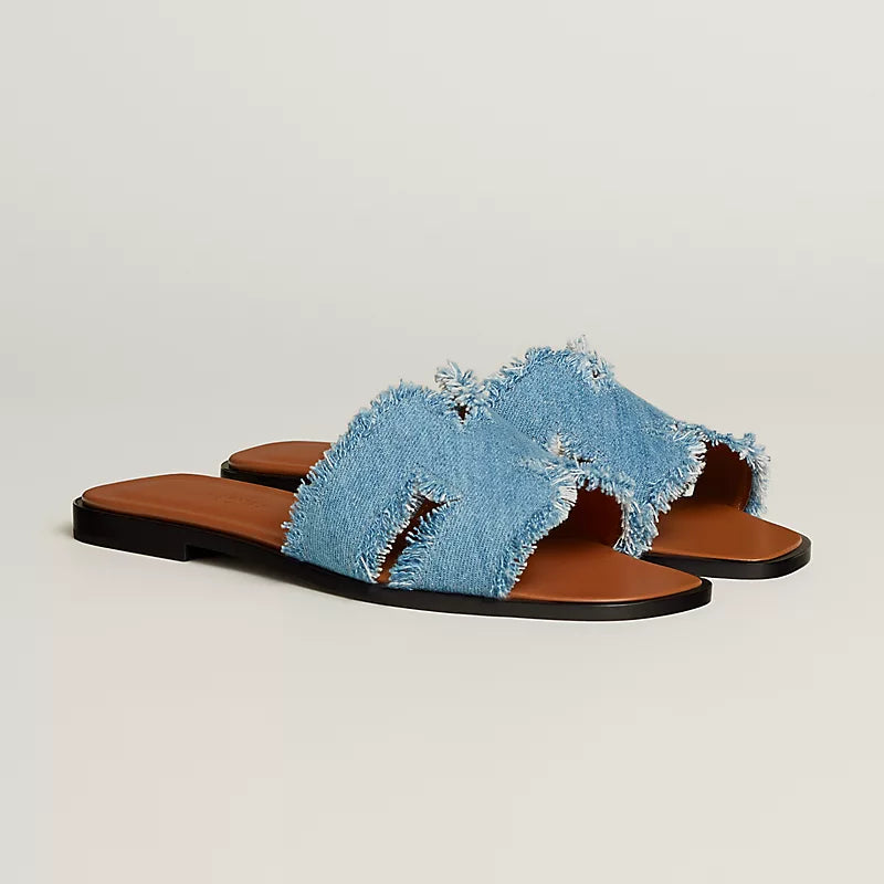 Hermes Oran Sandal Bleu Clair