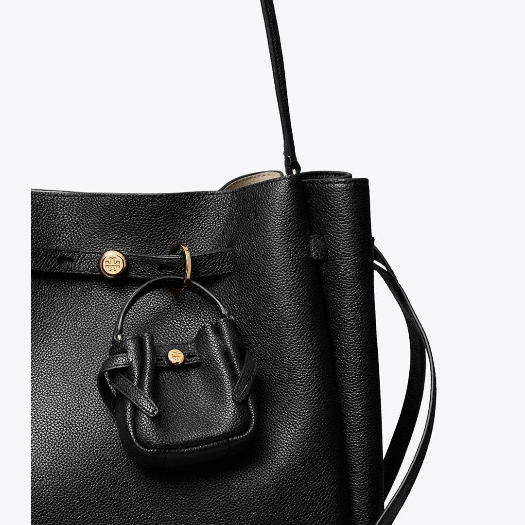 Tory Burch Romy Bucket Bag Charm Black