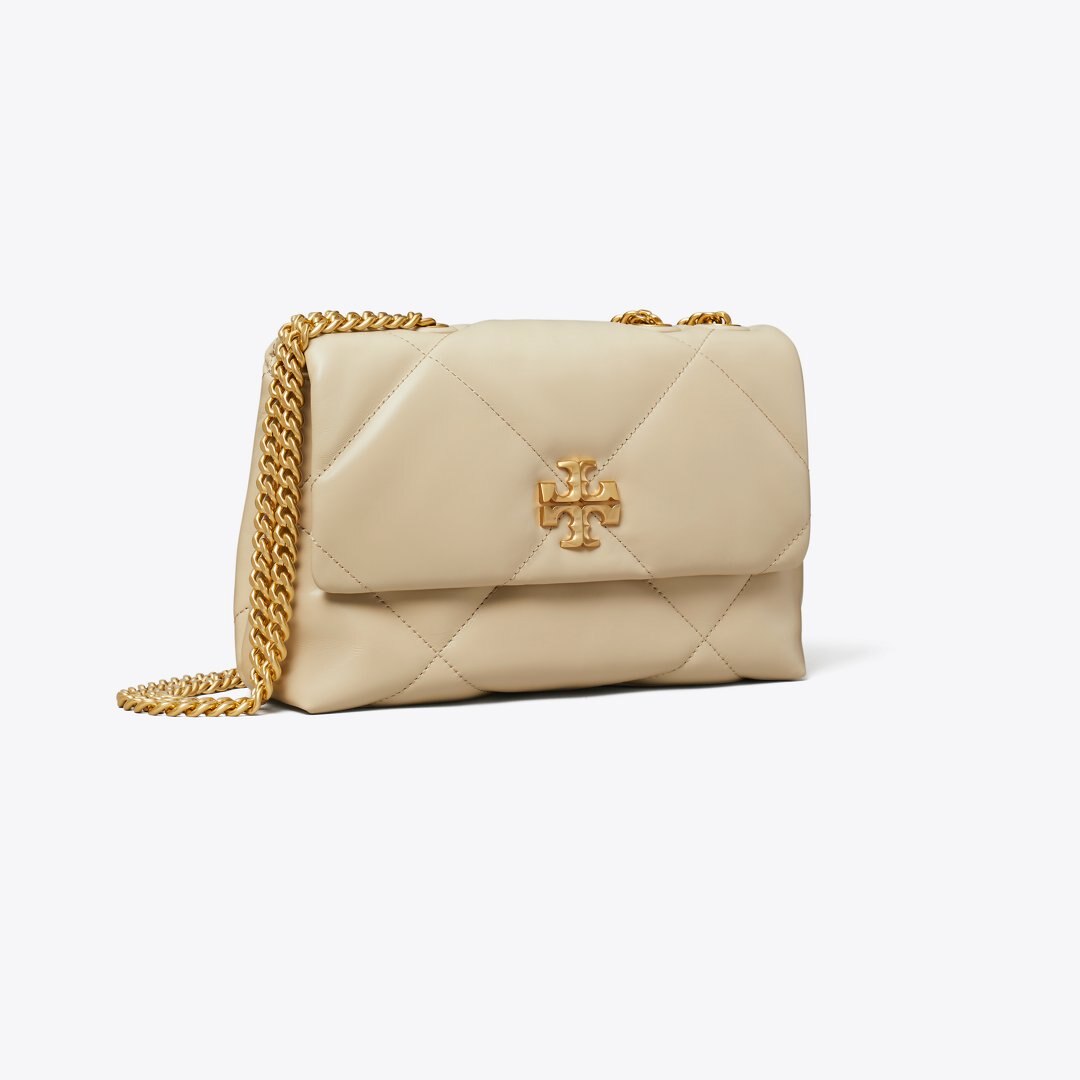Tory Burch Small Kira Diamond Quilt Shoulder Bag Light Stone