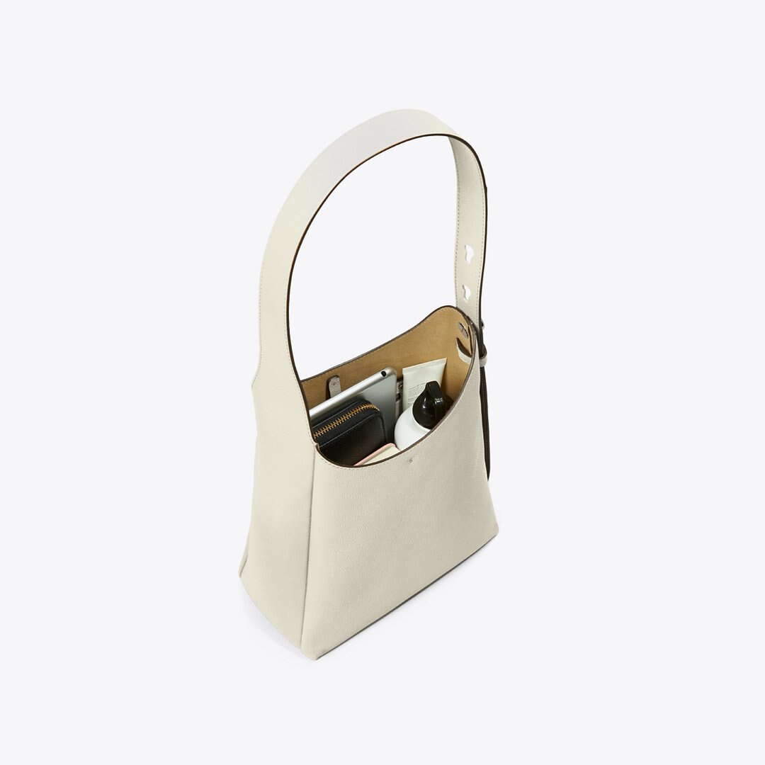Tory Burch Small Romy Hobo Bag Light Cream