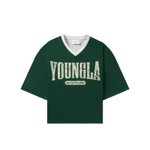 Young LA Football Cropped Jersey Green
