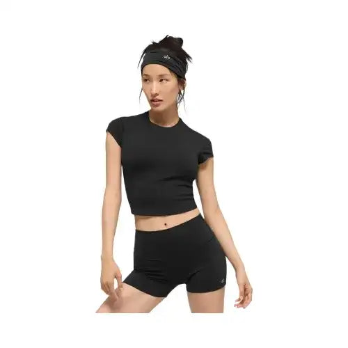 Alo Women's Softsculpt Precision Short Sleeve Top - Black
