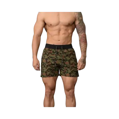 YoungLA Bodybuilding Shorts Camo Green