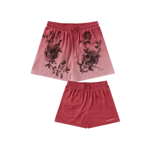 YoungLA Skulls & Roses Reversible Shorts Skull Branch
