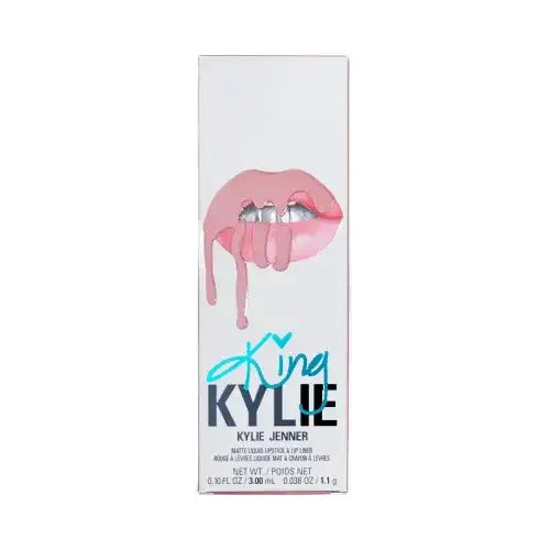 Kylie King Matte Lip Kit Soft Beige Pink Lipstick & Brown Beige Lip Liner