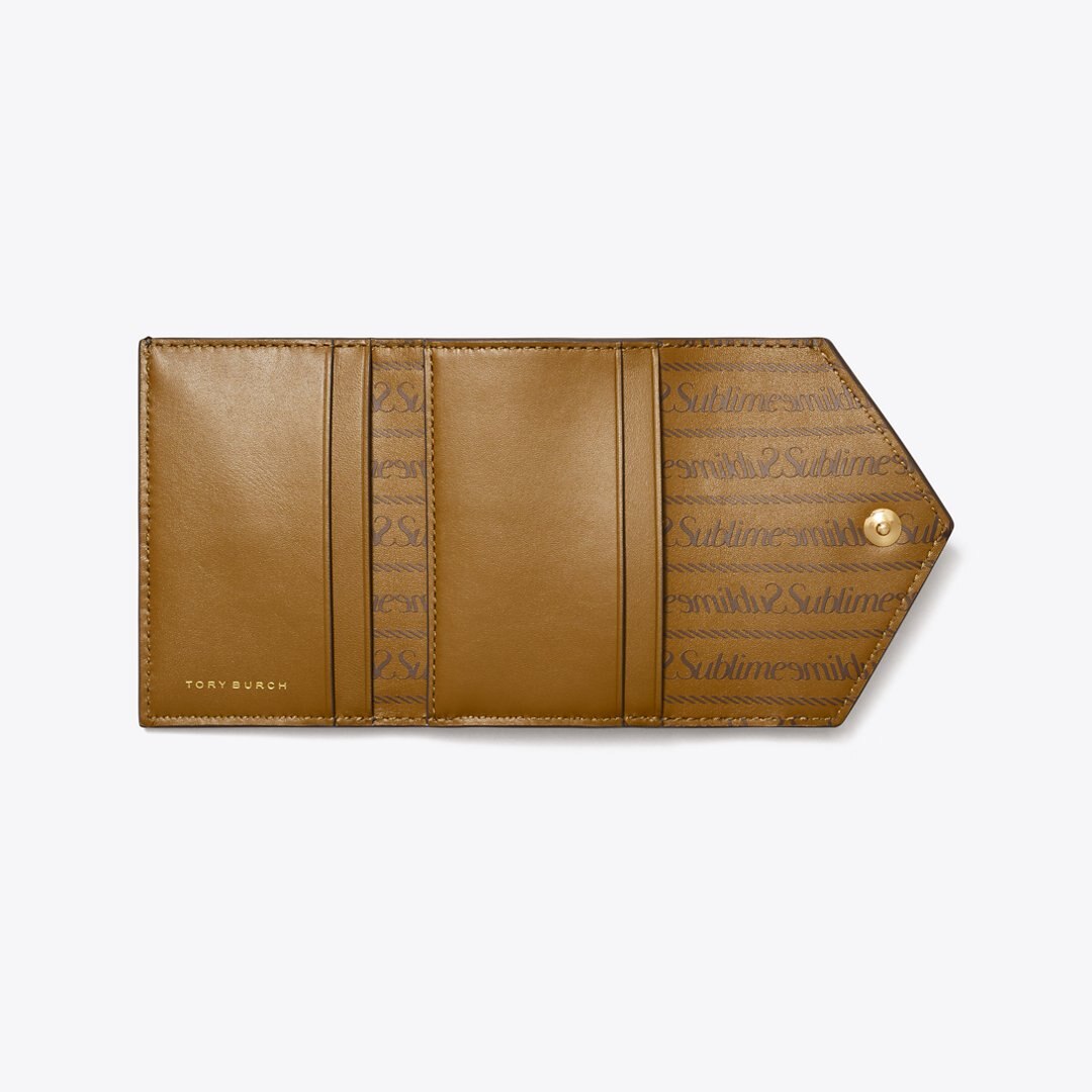Tory Burch T Monogram Coated Canvas Small Envelope Wallet French Press