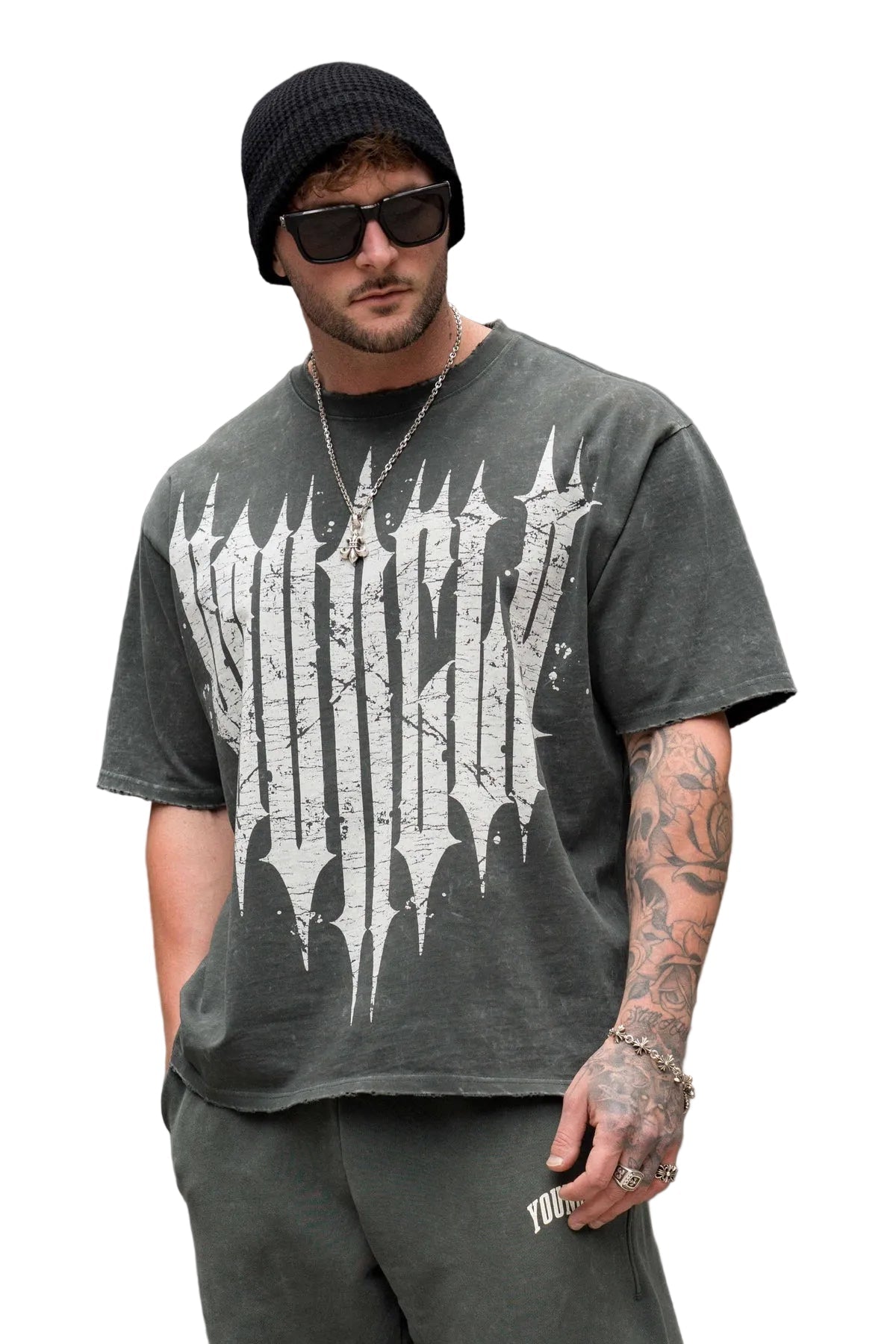 YOUNG LA 4156 - Revenge Tees Dark Green Wash - Unmatched Kicks - YOUNG LA