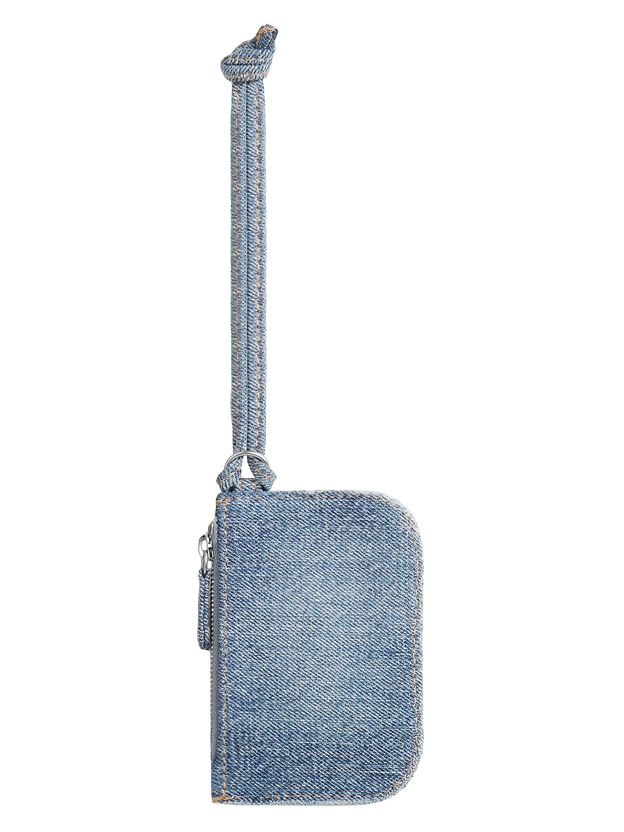 Balenciaga Le Cagole Coin Purse Denim With Rhinestones