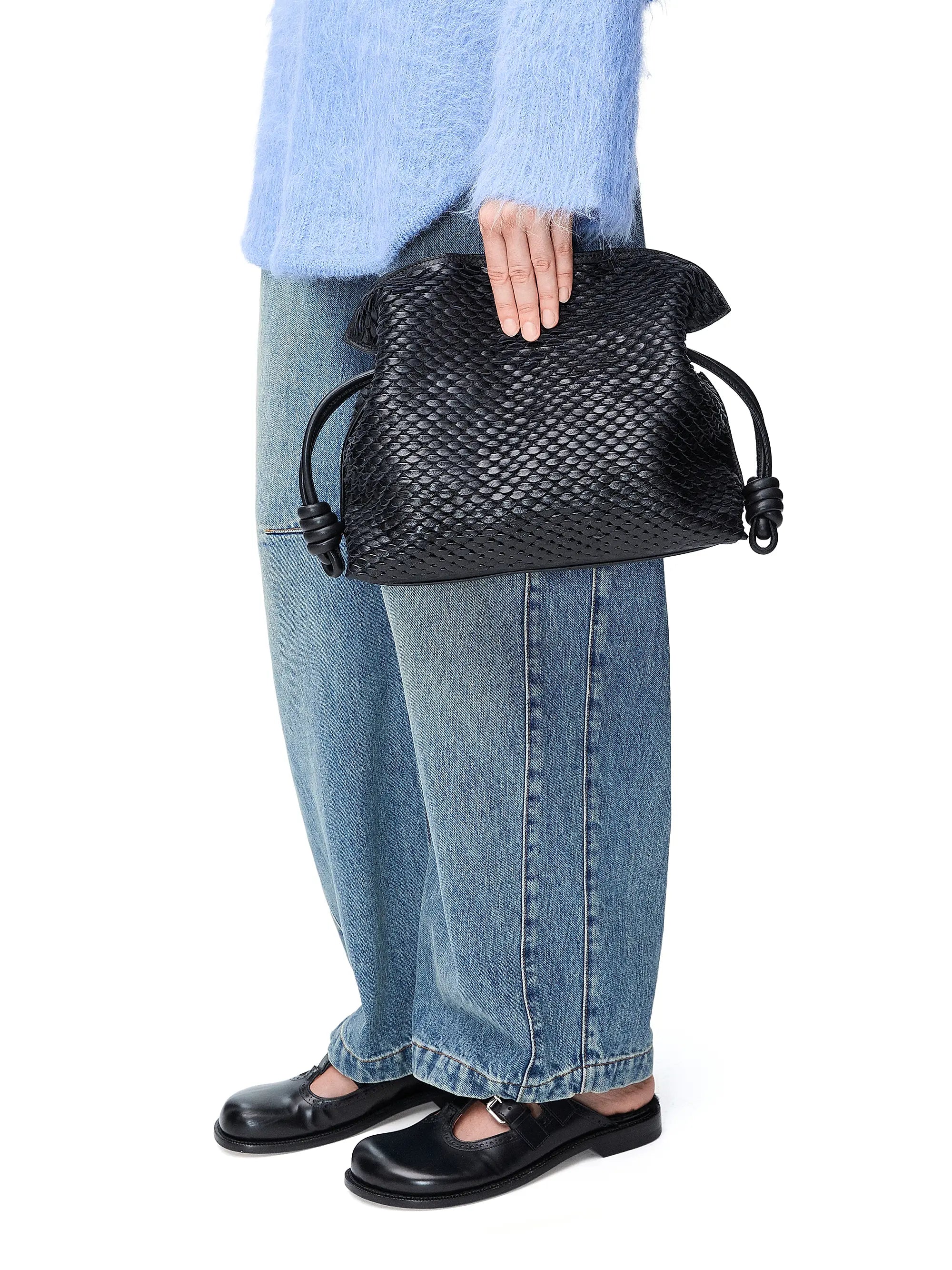 LOEWE Flamenco Scales Leather Clutch