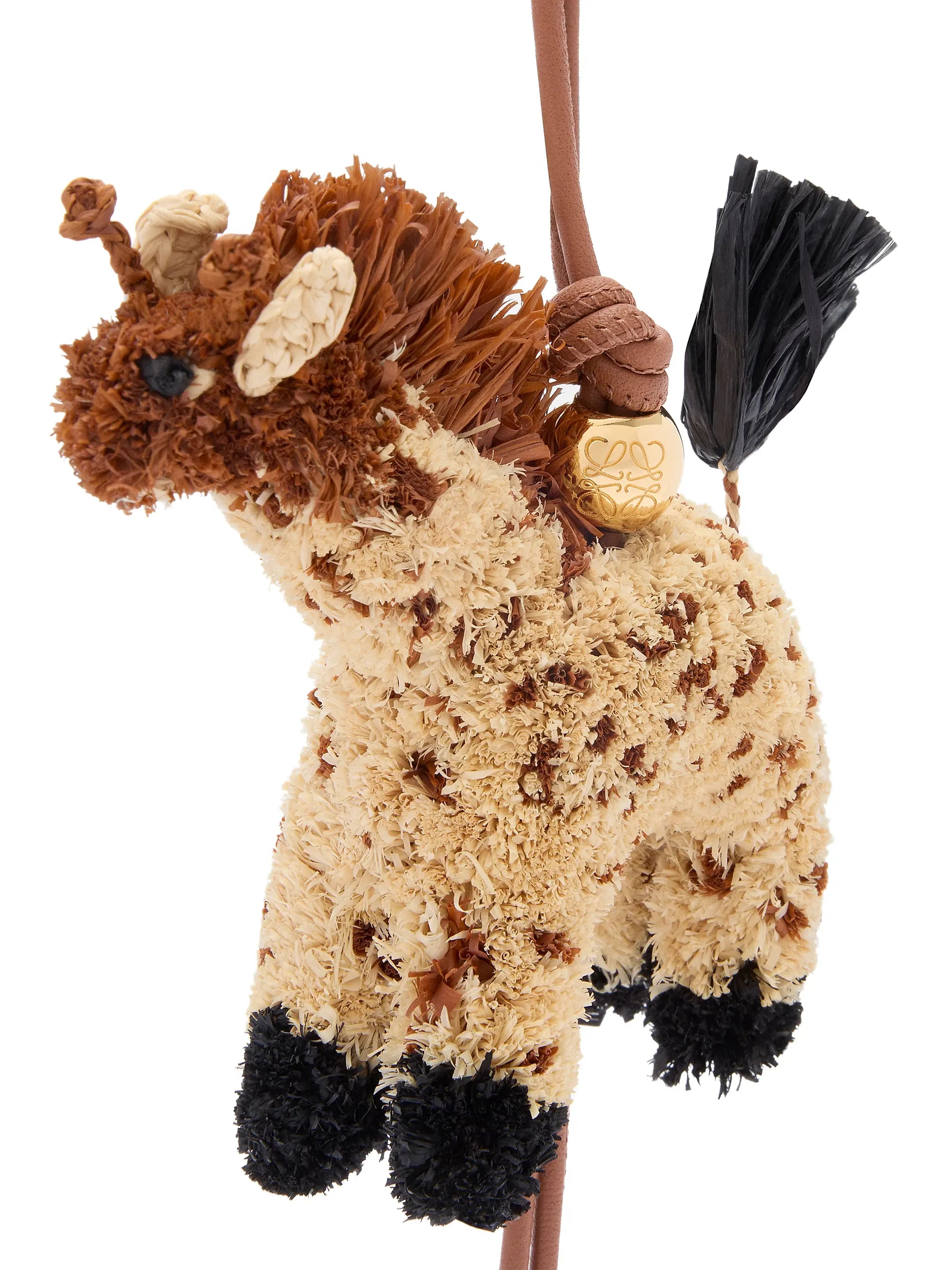 LOEWE LOEWE x Paula's Ibiza Raffia & Leather Giraffe Charm
